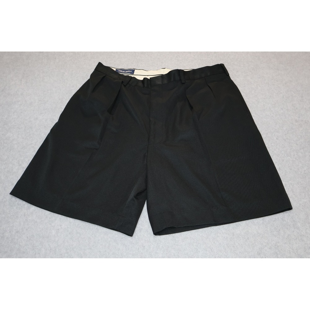 Vintage Polo Golf Ralph Lauren Shorts Mens 38 Black Pleated Performance Golfing